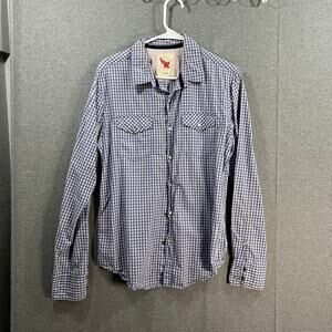 Heritage 1981 Men's Long-sleeve Button-up Shirt Blue Size Medium